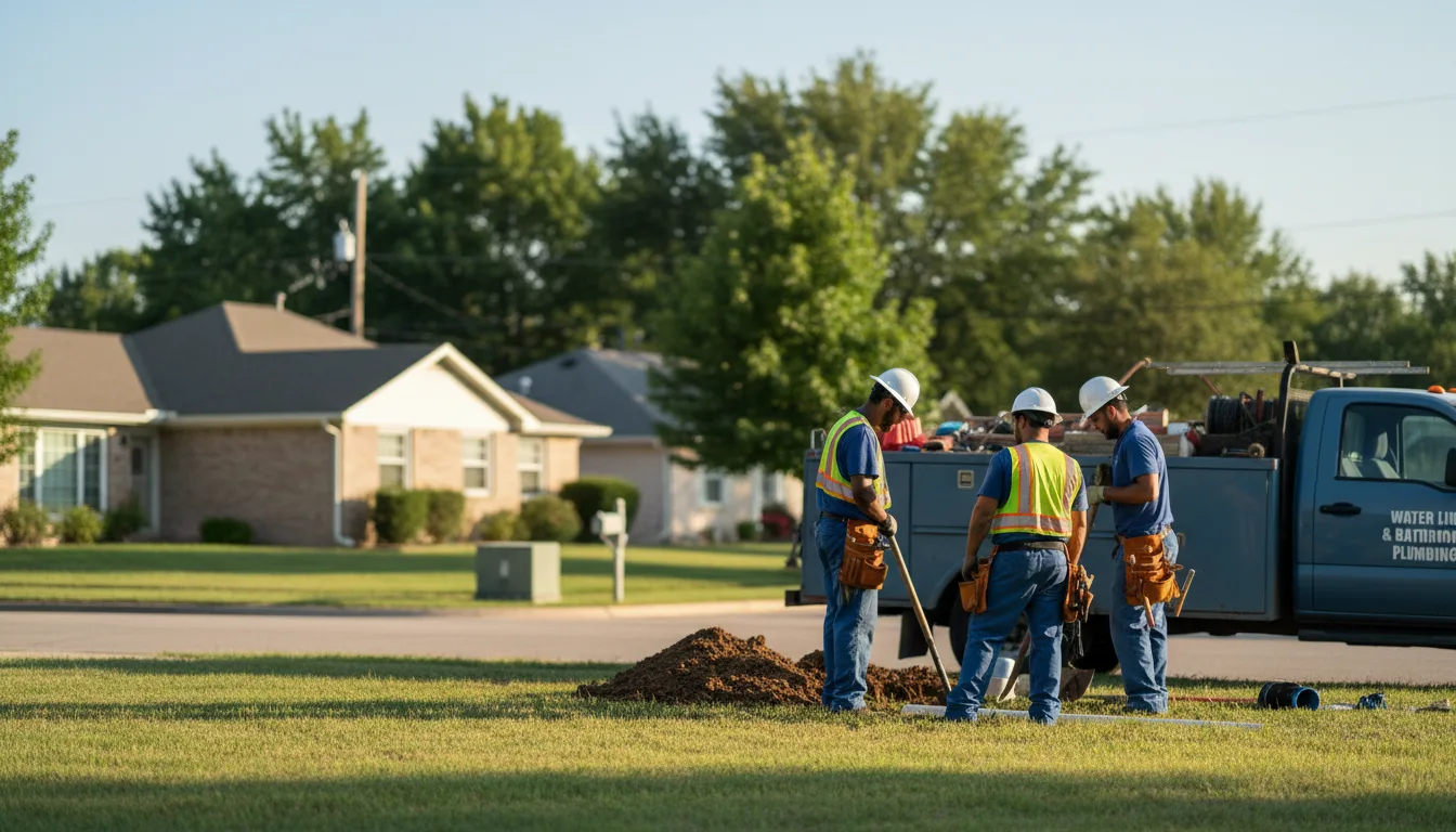 Residential water line and bathroom plumbing service in Macksville, KS